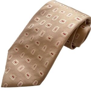 Gruppo Forall Pal Zileri Silk Tie Tan Geometric Italian Jacquard Luxury